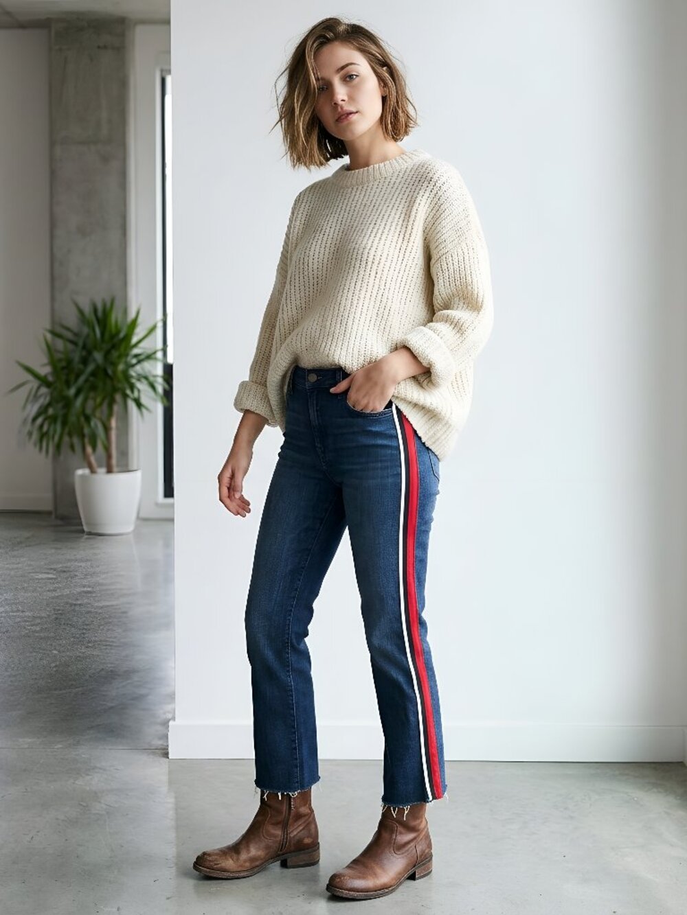 Sanctuary Jeans Size 32/14 Blue Modern Straight Crop High Rise Side Stripe